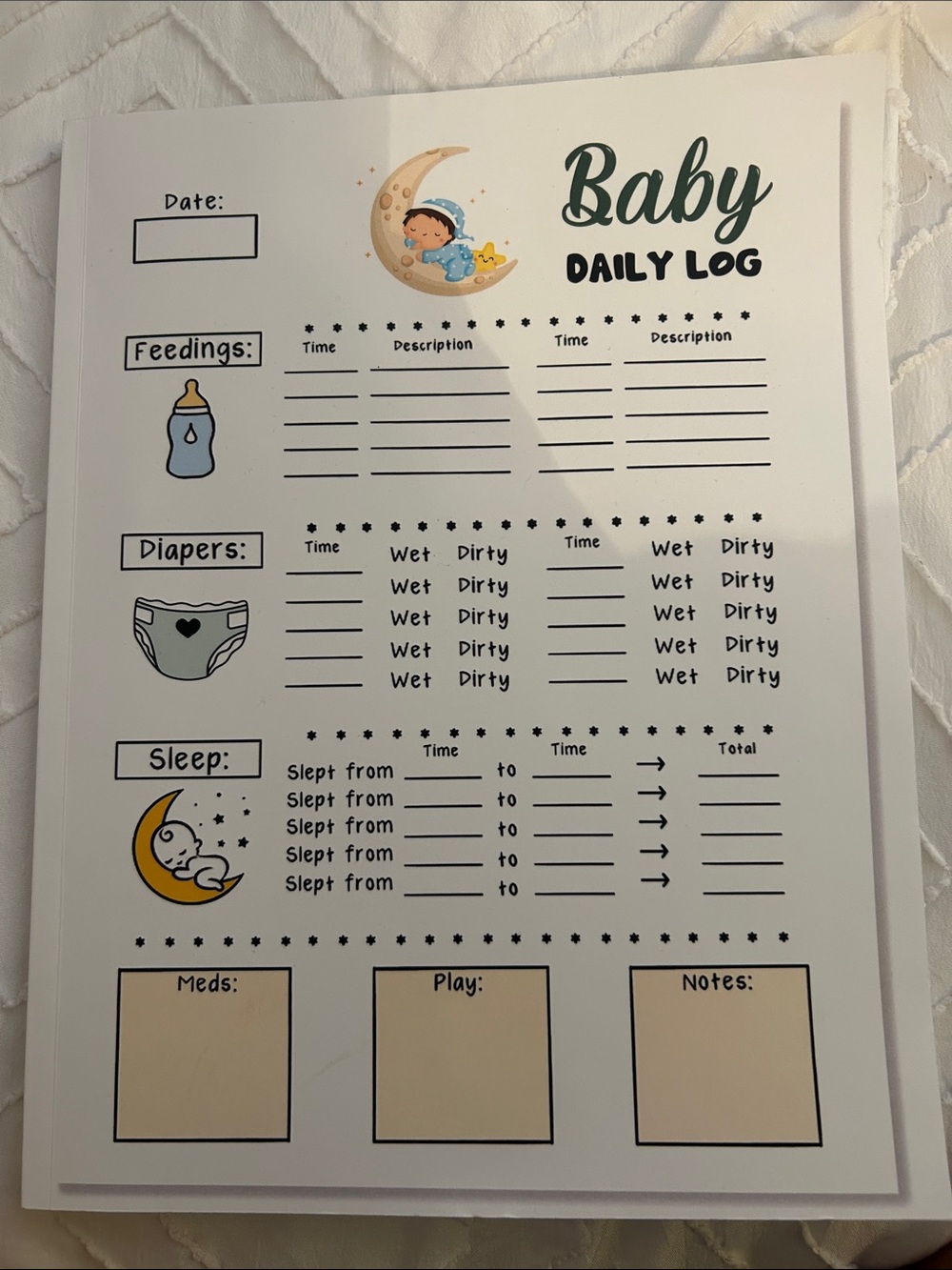 Baby Daily Log Book